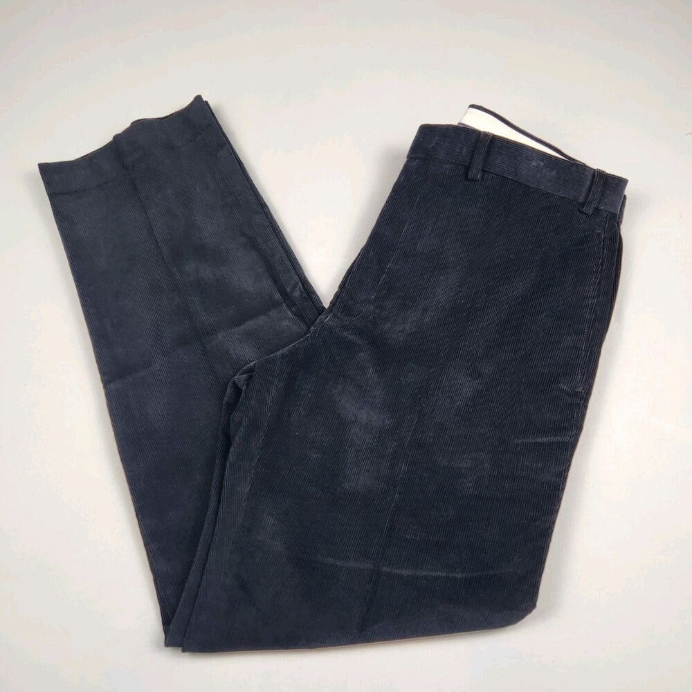 Lauren Ralph Lauren Corduroy Pant Black Mens 36x32 Mid-Rise Straight Leg Retro